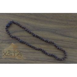 Amber necklace raw baroque  light cherry